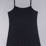 Canotta con spallina sottile e pizzo - NERO - 1432