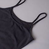 Canotta con spallina sottile e pizzo - NERO - 1432