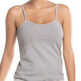 Canotta con spallina sottile e pizzo - GRIGIO MELANGE - 1432