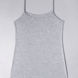 Canotta con spallina sottile e pizzo - GRIGIO MELANGE - 1432