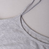 Canotta con spallina sottile e pizzo - GRIGIO MELANGE - 1432