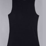 Canotta spalla larga, scollo a V con pizzo - NERO - 1436