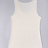 Canotta spalla larga, scollo tondo - ECRU MELANGE - 1438