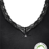 Body scollo a V con pizzo - NERO - 1448