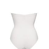 Body con coppe imbottite, ferretto, spalline removibili e taglio laser - BIANCO - 1842