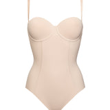 Body con coppe imbottite, ferretto, spalline removibili e taglio laser - CIPRIA - 1842