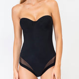 Body con ferretto, coppe imbottite e spalline removibili - NERO - 1852