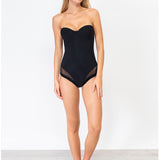 Body con ferretto, coppe imbottite e spalline removibili - NERO - 1852