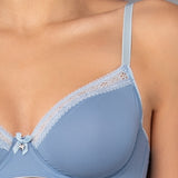 Reggiseno francese con ferretto in tessuto jacquard - DENIM - 1870