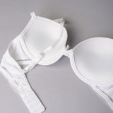 Push-up con coppe graduate in tessuto jacquard - BIANCO LATTE - 1874