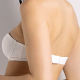 Reggiseno a fascia imbottito con ferretto in tessuto jacquard - BIANCO LATTE - 1880