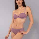 Reggiseno a fascia imbottito con ferretto in tessuto jacquard - MALVA - 1880
