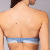 Reggiseno a fascia imbottito con ferretto in tessuto jacquard - DENIM - 1880