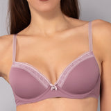 Reggiseno con coppe imbottite e ferretto in tessuto jacquard - MALVA - 1882