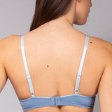Reggiseno con coppe imbottite e ferretto in tessuto jacquard - DENIM - 1882