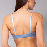 Reggiseno triangolo non imbottito senza ferretto in tessuto jacquard - DENIM - 1886