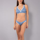 Reggiseno triangolo non imbottito senza ferretto in tessuto jacquard - DENIM - 1886