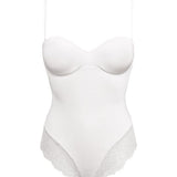 Body con coppe graduate, ferretto invisibile e spalline rimovibili - BIANCO - 1978