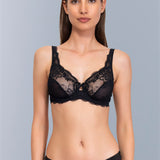 Reggiseno francese con ferretto e regolatore supplementare - NERO - 2442