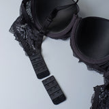 Reggiseno con coppe imbottite, ferretto e regolatore supplementare - NERO - 2452