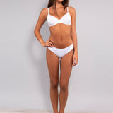 Slip taglio laser in cotone e pizzo - BIANCO - 5115