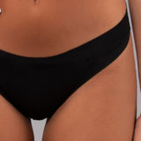 Brasiliana taglio laser in cotone e pizzo - NERO - 5117