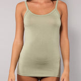 Canotta con Spalline Sottili in Modal - VERDE MILITARE - 6000
