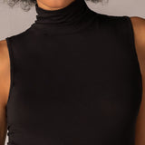 Lupetto Smanicato Collo Alto in Modal - NERO - 6006