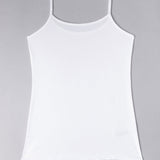 Canotta con spallina sottile e pizzo - BIANCO - 1432