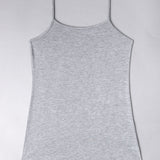 Canotta con spallina sottile e pizzo - GRIGIO MELANGE - 1432