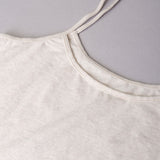 Canotta con spallina sottile e pizzo - ECRU MELANGE - 1432