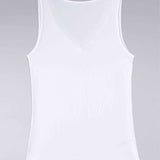 Canotta spalla larga, scollo a V con pizzo - BIANCO - 1436