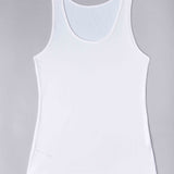 Canotta spalla larga, scollo tondo - BIANCO - 1438