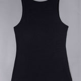 Canotta spalla larga, scollo tondo - NERO - 1438