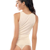 Canotta spalla larga, scollo tondo - ECRU MELANGE - 1438