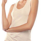 Canotta spalla larga, scollo tondo - ECRU MELANGE - 1438