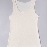 Canotta spalla larga, scollo tondo - ECRU MELANGE - 1438