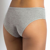 Slip alto in cotone - GRIGIO MELANGE - 1449