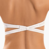 Reggiseno multifunzione con coppe imbottite, ferretto invisibile, spalline removibili + spalline in silicone - BIANCO - 1586