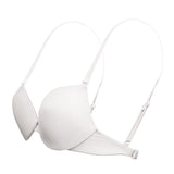 Reggiseno multifunzione con coppe imbottite, ferretto invisibile, spalline removibili + spalline in silicone - BIANCO - 1586