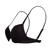 Reggiseno multifunzione con coppe imbottite, ferretto invisibile, spalline removibili + spalline in silicone - NERO - 1586