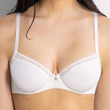 Reggiseno francese con ferretto in tessuto jacquard - BIANCO LATTE - 1870