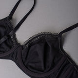 Reggiseno francese con ferretto in tessuto jacquard - NERO - 1870