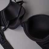Reggiseno con coppe imbottite e ferretto in tessuto jacquard - NERO - 1872