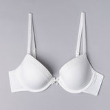 Reggiseno con coppe imbottite e ferretto in tessuto jacquard - BIANCO LATTE - 1872