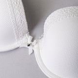 Reggiseno con coppe imbottite e ferretto in tessuto jacquard - BIANCO LATTE - 1872