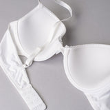 Reggiseno con coppe imbottite e ferretto in tessuto jacquard - BIANCO LATTE - 1872