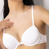 Push-up con coppe graduate in tessuto jacquard - BIANCO LATTE - 1874