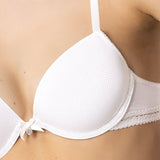 Push-up con coppe graduate in tessuto jacquard - BIANCO LATTE - 1874