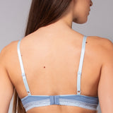 Push-up con coppe graduate in tessuto jacquard - DENIM - 1874
